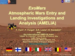 Exomars Atmospheric Mars Entry and Landing Investigations and Analysis (AMELIA)