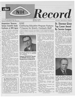 March 13, 1973, NIH Record, Vol. XXV, No. 6