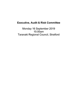 Executive, Audit & Risk Committee Agenda September 2019