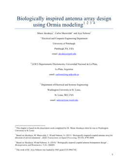 Biologically Inspired Antenna Array Design Using Ormia Modeling1 2 3 4