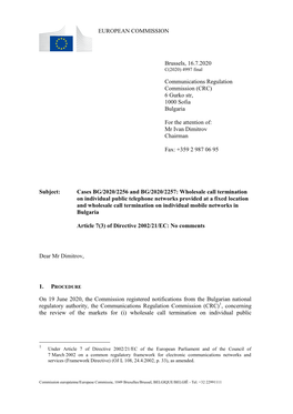 Of Directive 2002/21/EC – C(2020)