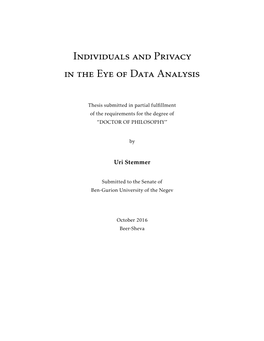 Individuals and Privacy in the Eye of Data Analysis