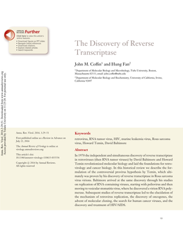 The Discovery of Reverse Transcriptase