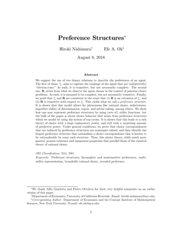 Preference Structures∗