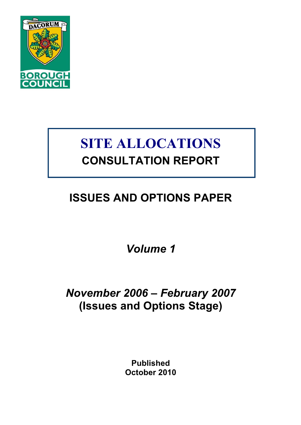 Dacorum's Site Allocations Development Plan Document