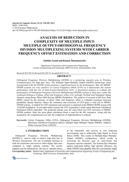 Multiple Output-Orthogonal Frequency Division Multiplexing Systems with Carrier Frequency Offset Estimation and Correction