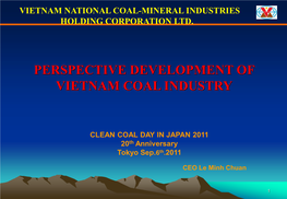 Perspective Development of Vietnam Coal Industry