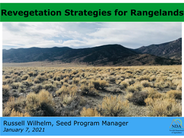 Revegetation Strategies for Rangelands