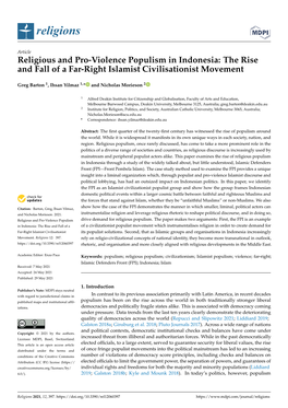 Religious and Pro-Violence Populism in Indonesia: the Rise and Fall of a Far-Right Islamist Civilisationist Movement