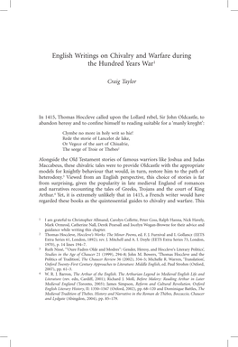 English Writings on Chivalry and Warfare During the Hundred Years War1