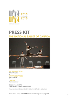 Press Kit the National Ballet of Canada