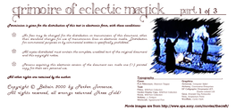 Grimoire of Eclectic Magick (