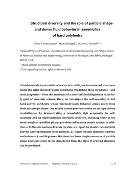 Structural Diversity and the Role of Particle Shape and Dense Fluid Behavior in Assemblies of Hard Polyhedra