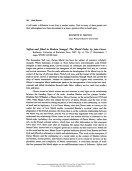 Buggenhagen Review of Sufism and Jihad in Modern Senegal 2008