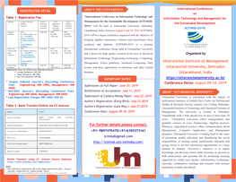 For Further Details Please Contact: Pharmacy, Agricultural Sciences, Mass Communication, Hotel