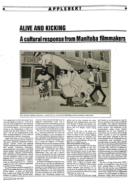 ALIVE and KICKING a Cultural Response from Manitoba Filmmakers