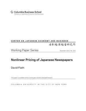 Nonlinear Pricing of Japanese Newspapers