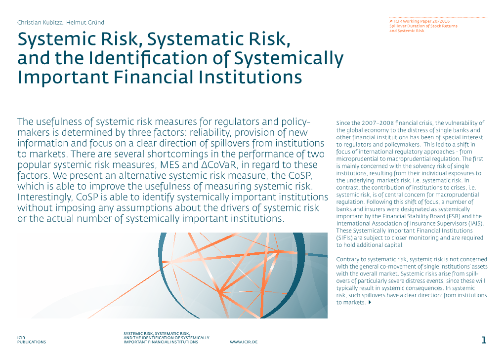 Systemic Risk, Systematic Risk, and the Identification of Systemically Important Financial Institutions