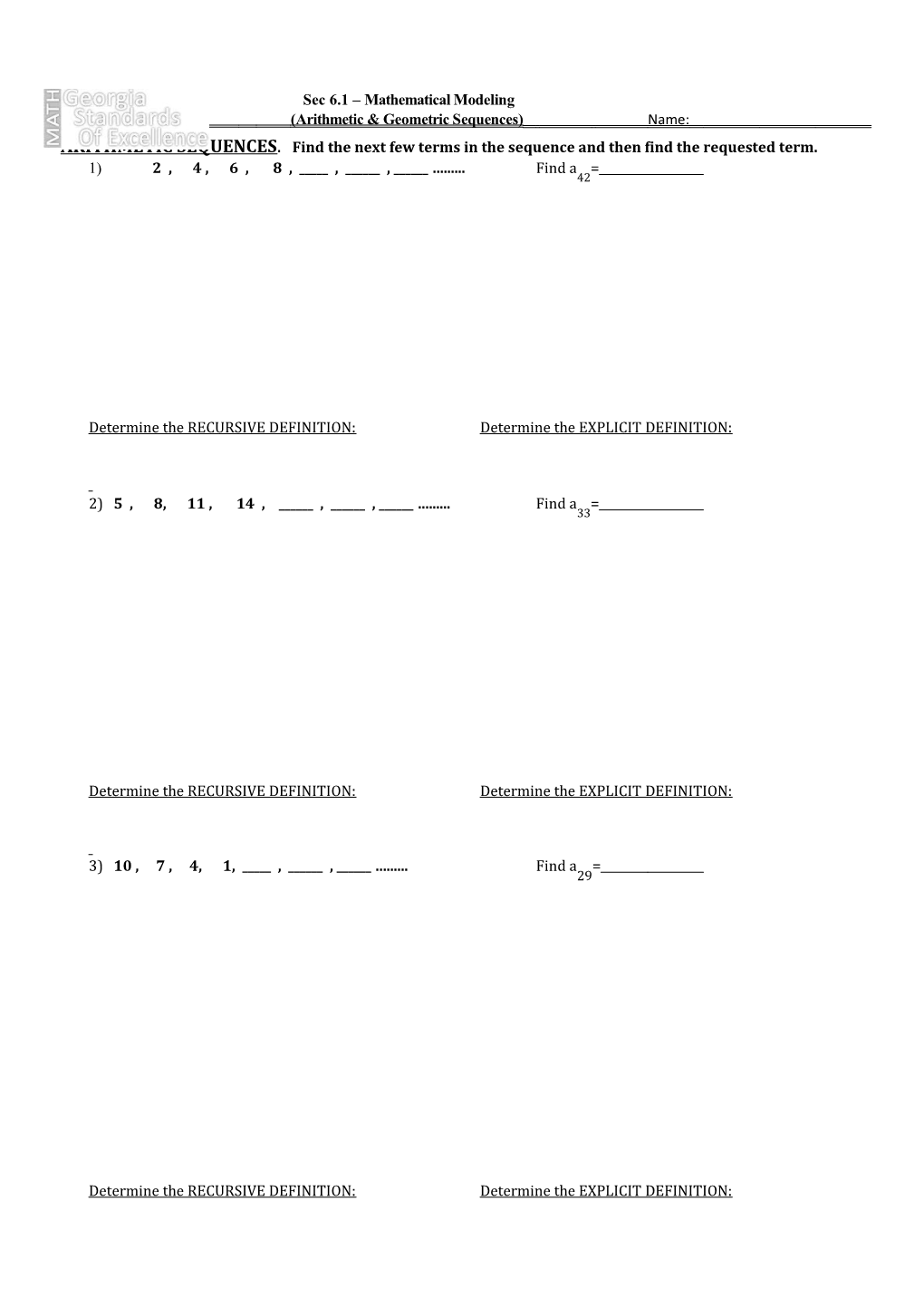 Sec 5.8 Sec 6.1 Mathematical Modeling