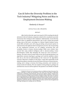 Can AI Solve the Diversity Problem in the Tech Industry? Mitigating Noise and Bias in Employment Decision-Making