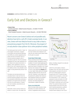 Early Exit and Elections in Greece?
