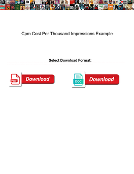 Cpm Cost Per Thousand Impressions Example