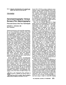 Screen-Film Mammography