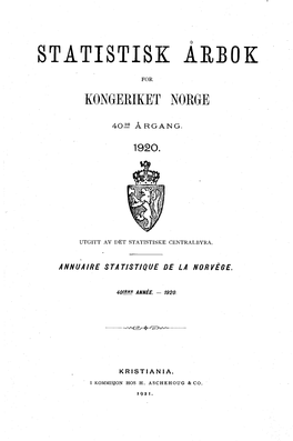 Statistisk Årbok 1920