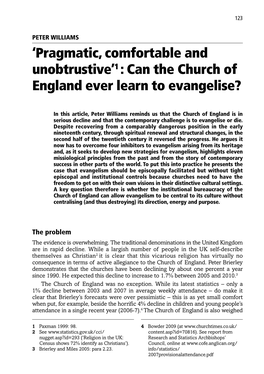 'Pragmatic, Comfortable and Unobtrustive'1 : Can the Church Of