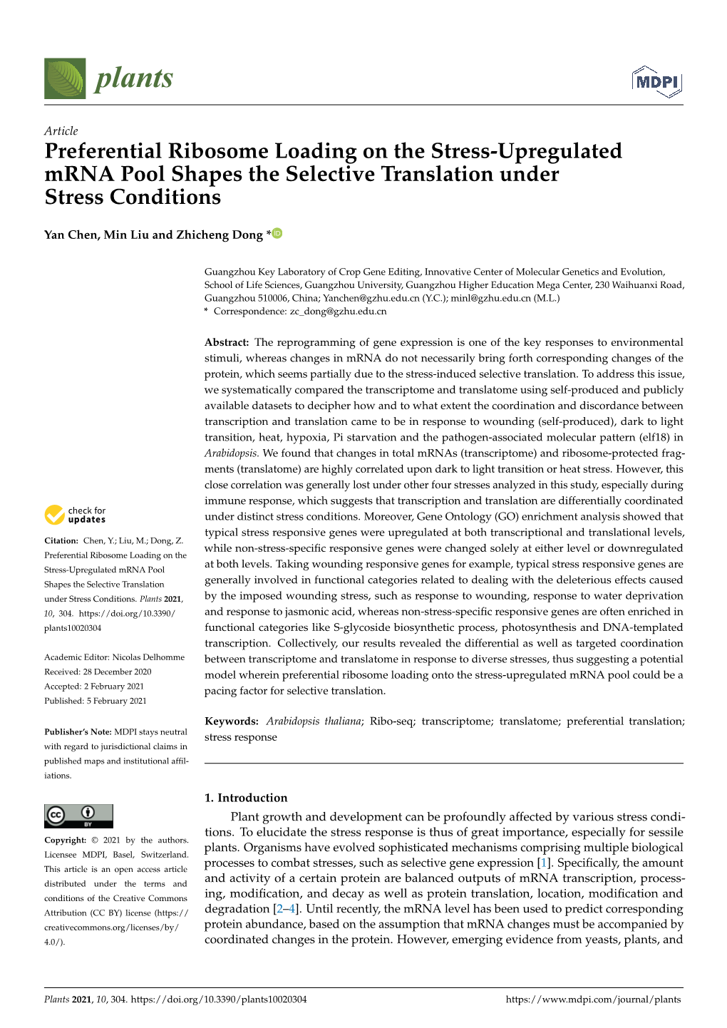 Preferential Ribosome Loading on the Stress-Upregulated Mrna Pool Shapes the Selective Translation Under Stress Conditions