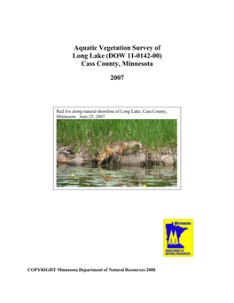 Aquatic Vegetation of Long Lake (DOW# 11014200), Cass County