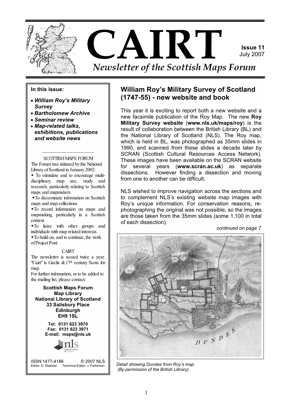 Newsletter of the Scottish Maps Forum