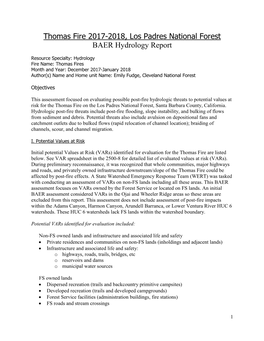 Baer Survey Specialist Report Format