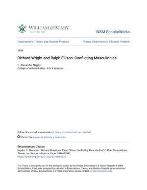Richard Wright and Ralph Ellison: Conflicting Masculinities