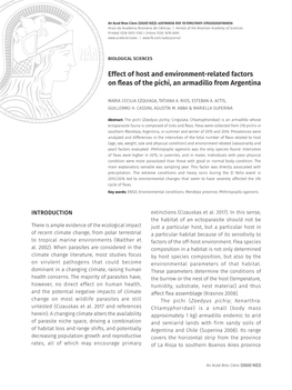 Effect of Host and Environment-Related Factors on Fleas of the Pichi, An