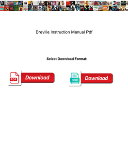 Breville Instruction Manual Pdf