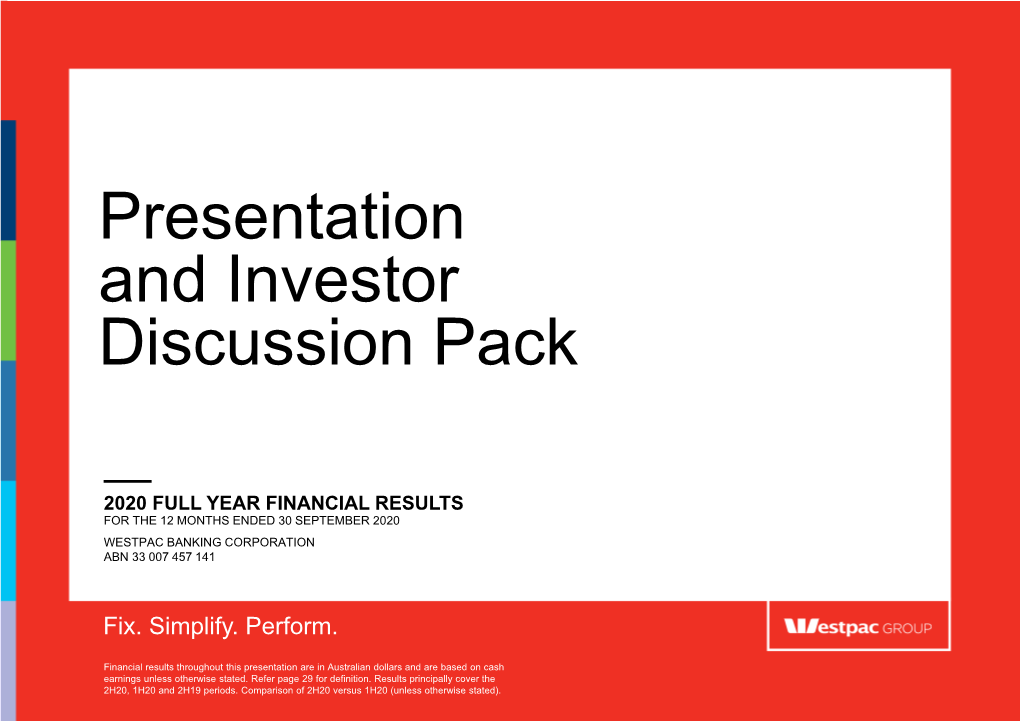 Presentation and Investor Discussion Pack