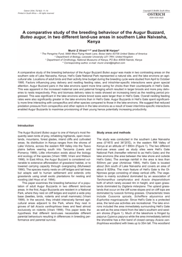 A Comparative Study of the Breeding Behaviour of the Augur Buzzard, Buteo Augur, in Two Different Land-Use Areas in Southern Lake Naivasha, Kenya