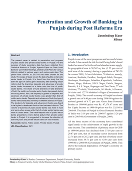 Penetration and Growth of Banking in Punjab During Post Reforms Era 23