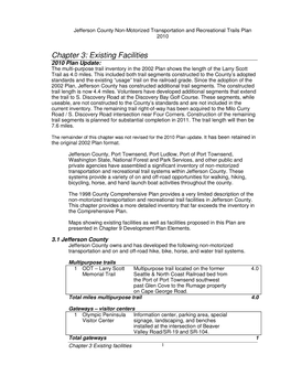 Chapter 3: Existing Facilities 2010 Plan Update: the Multi-Purpose Trail Inventory in the 2002 Plan Shows the Length of the Larry Scott Trail As 4.0 Miles