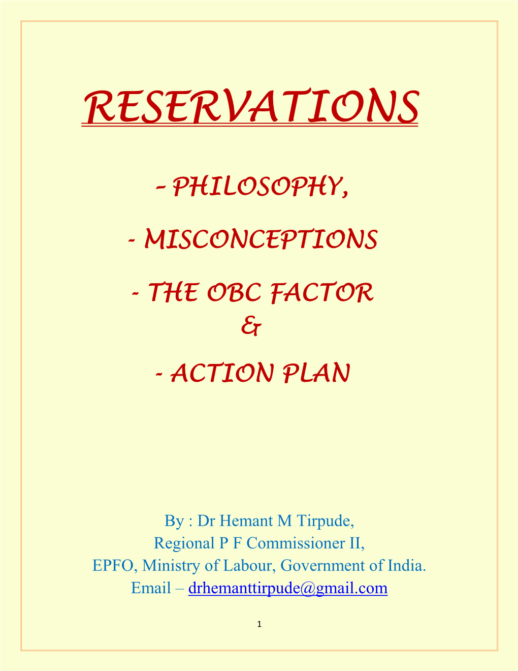 Reservations