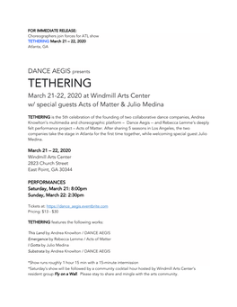 TETHERING March 21 – 22, 2020 Atlanta, GA