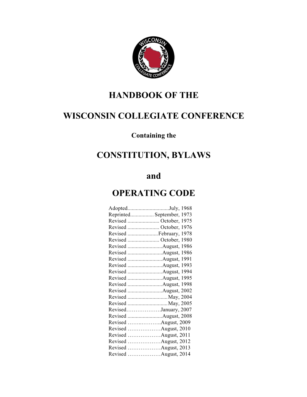 Handbook of the Wisconsin Collegiate Conference