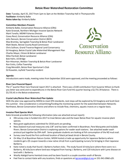 Betsie River Watershed Restoration Committee