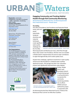 Engaging Community and Tracking Habitat Health Through Fish