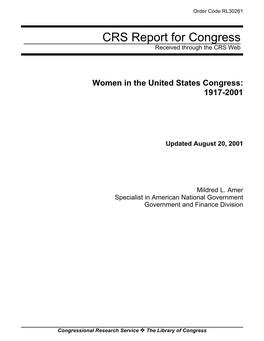 Women in the United States Congress: 1917-2001