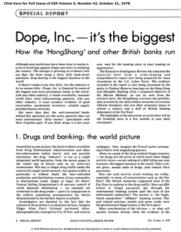 1. Drugs and Banking: the World Picture