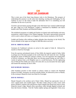 Om Best of Zanskar