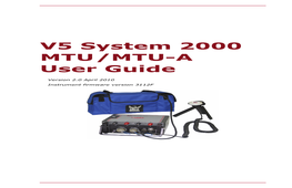 V5 System 2000 MTU/MTU-A User Guide