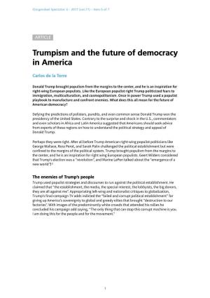 Trumpism and the Future of Democracy in America | Clingendael Spectator 3 – 2017